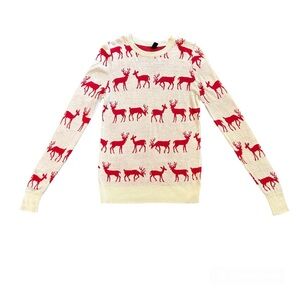 Windsor holiday Christmas red reindeer lightweight sweater size medium